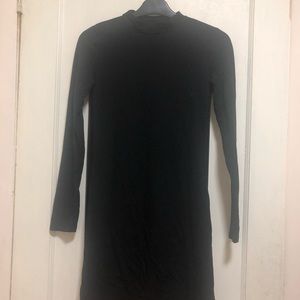 Black body con dress with mock neck